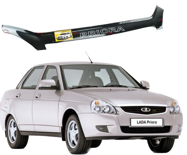 Дефлектор капота на ВАЗ 2170, 2171,2172 Lada Пріора AV-Tuning. Мухобійка на Lada Пріора