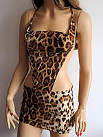Пеньюар леопард Халат платье ночнушка . комплект белья