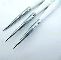 Набір пензлів для малювання тонких ліній, промальовування френч посмішки 3 шт Dorna