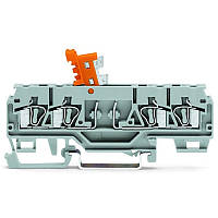 Клемма 4-проводная тестовая Wago на DIN-рейку 0,08 - 2,5 мм2 с ножевым размыкателем 280-874