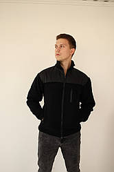 Флісова кофта М Л ХЛ 2ХЛ (фліс середньої щільності та плащівка) ЧОРНИЙ