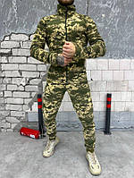Тактический флисовый костюм Sabotage с липучками под шевроны пиксель