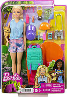 Ігровий набір Лялька Барбі Кемпінг Малібу з цуценям та аксесуарами. Barbie It Takes Two “Malibu” Camping Doll with Pet Puppy