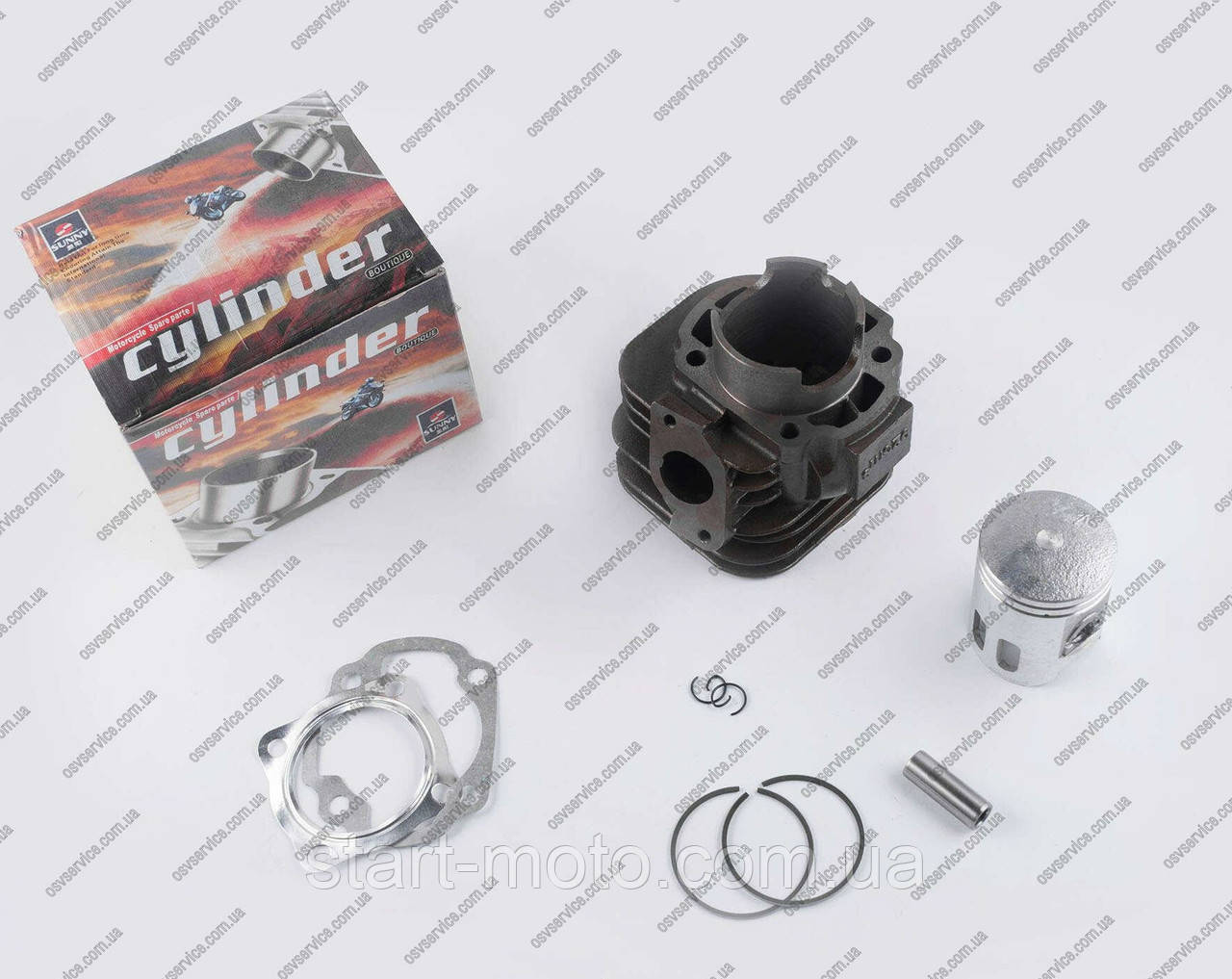 На скутер YAMAHA 90cm3 JOG AXIS (Ø50 p-12) Циліндр поршень кільця палець штопорні кільця прокладки фірма SANI, фото 1