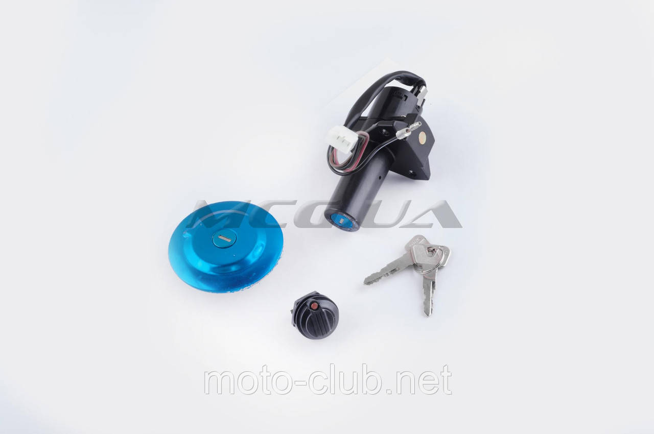 Замок запалювання (комплект) на мотоцикл Yamaha YBR125 (+кришка бака) "KOMATCU", фото 1