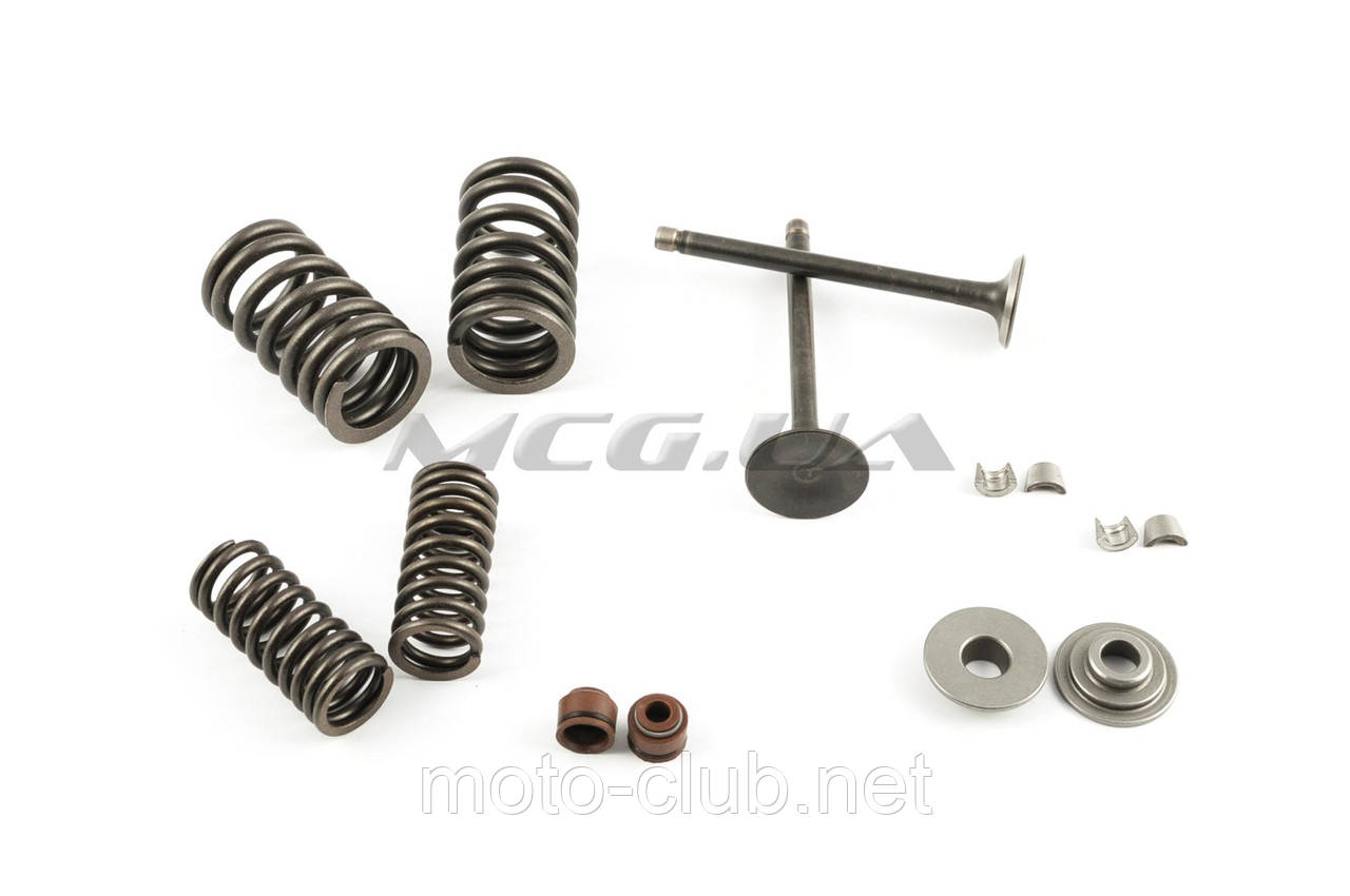 Клапани (пара, у зборі) на мотоцикл із двигуном 4T CB125 (L-76 mm)