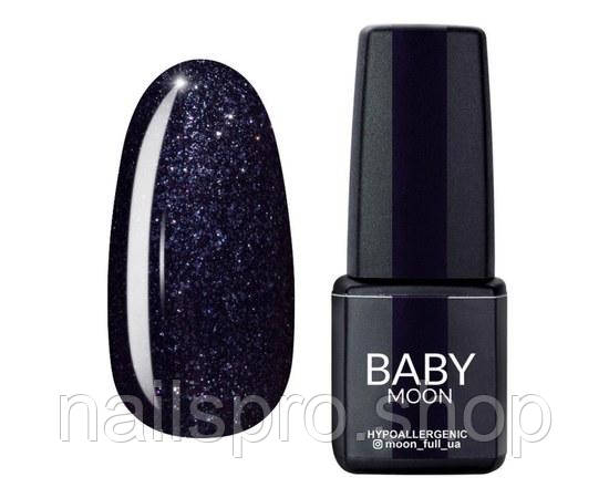 Гель лак BABY Moon Midnight №008 чорний із блискітками, 6 мл