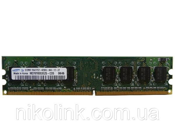 Пам'ять Samsung DDR2 512MB PC2-4200U (533Mhz) (M378T6553EZS-CD5) (8x1) — Б/У