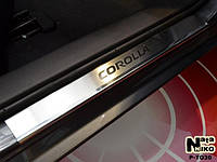 Накладки на пороги Toyota Corolla XI 2013- premium без напису NataNiko