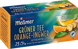 Зелений чай, апельсин, імбир Meßmer Grüner Tee Orange, Ingwer (25 пакетиків), 43,75 г