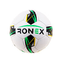 Футбольный мяч №5 Ronex белый/зеленый