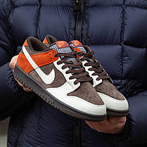 Чоловічі Кросівки Nike SB Dunk Velvet Brown White Orange / Найк СБ Данк Вельвет Коричневі з Білим та Помаранчевим, фото 5