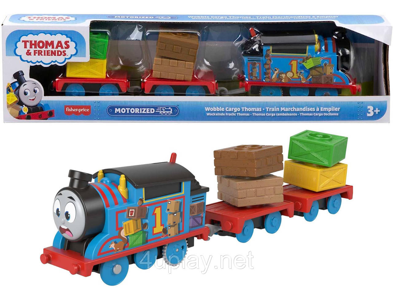 Паровозик Томас і друзі. Моторизований поїзд Томас із вантажем, що хитається. Motorized Wobble Cargo Thomas
