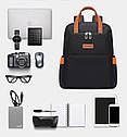 Рюкзак жіночий міський тканинний з відділом для ноутбука Чорний (код: IBR199B ), фото 2