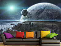 Флізелінові фото шпалери над ліжком 3д шпалери в спальню "Планети"