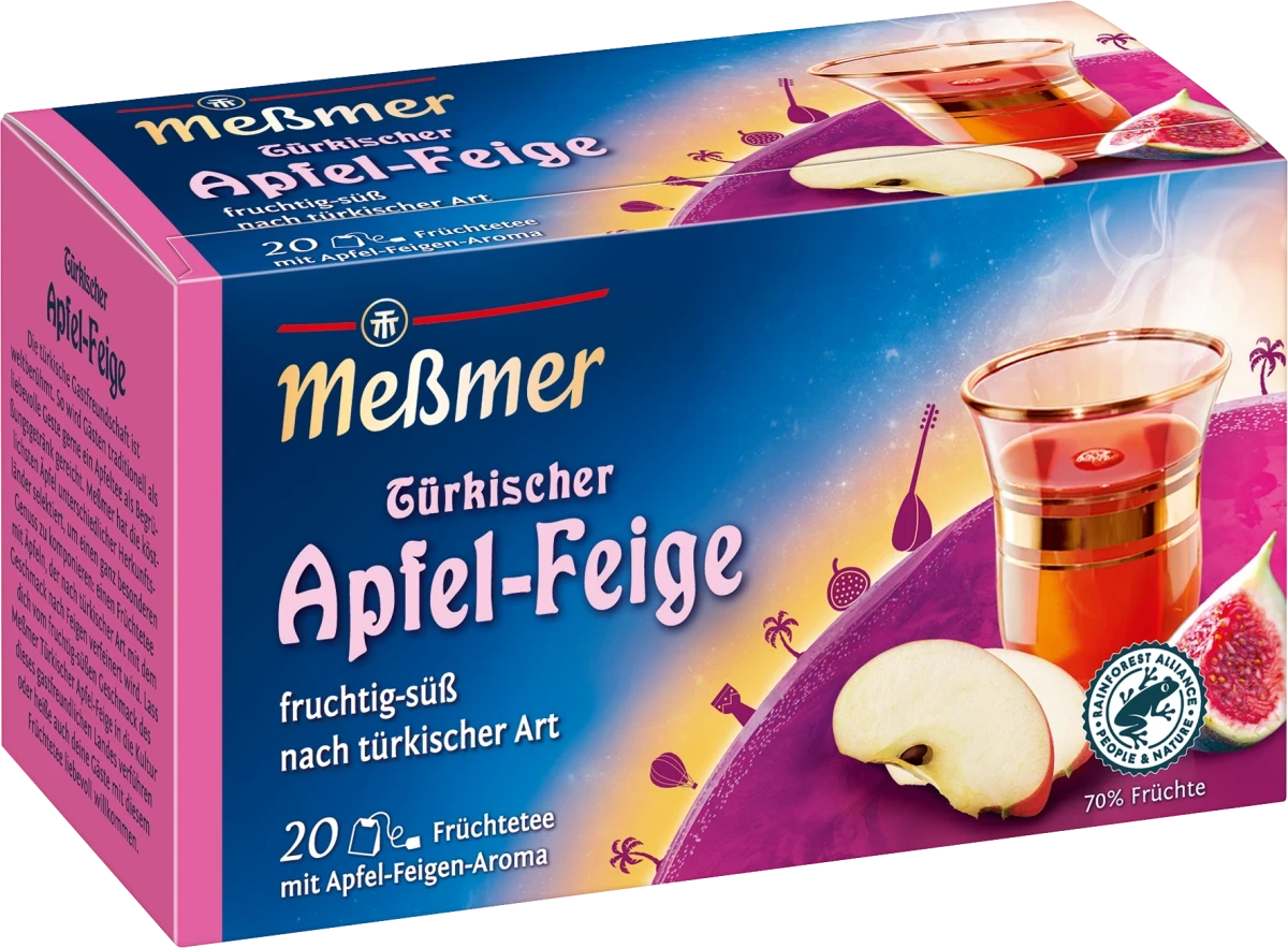 Фруктовий чай, яблуко-інжир Meßmer Früchtetee Türkischer Apfel-Feige (20 пакетиків), 50 г
