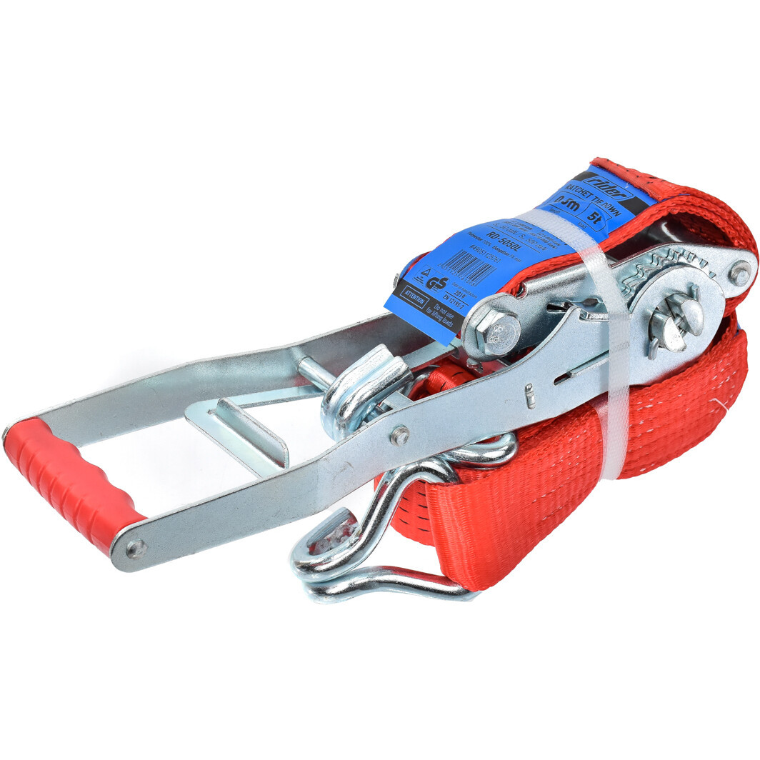 Стяжка вантажу, 5t. 50mm.x5m. (0.5 + 5.5) подовжена ручка RIDER