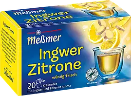 Трав'яний чай, імбир та лимон Meßmer Kräutertee Ingwer, Zitrone (20 пакетиків), 40 г