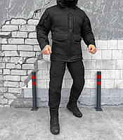 Тактический зимниий костюм на Omni-Heat черный Комплект куртка + штаны для полиции черный