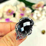 Срібна каблучка камінь шахівниця, фото 3