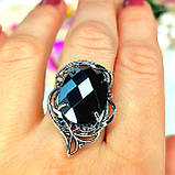 Срібна каблучка камінь шахівниця, фото 5