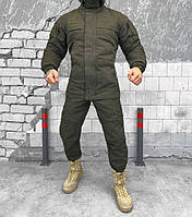 Тактический зимниий костюм ISLAND саржа олива Комплект военный куртка штаны на флисе