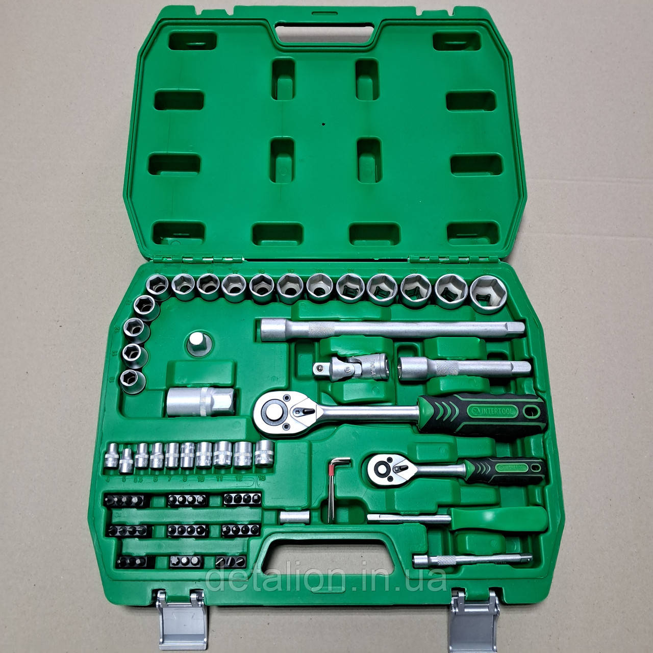 Набір інструментів 72ед., 1/2" і 1/4", Cr-V (про-во INTERTOOL) ET-6072SP
