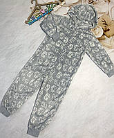 Теплые махровые пижамы кигуруми для мальчиков и девочек