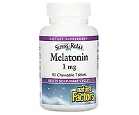 Мелатонін Natural Factors Stress-Relax "Melatonin" 1 mg жувальні таблетки 90 шт