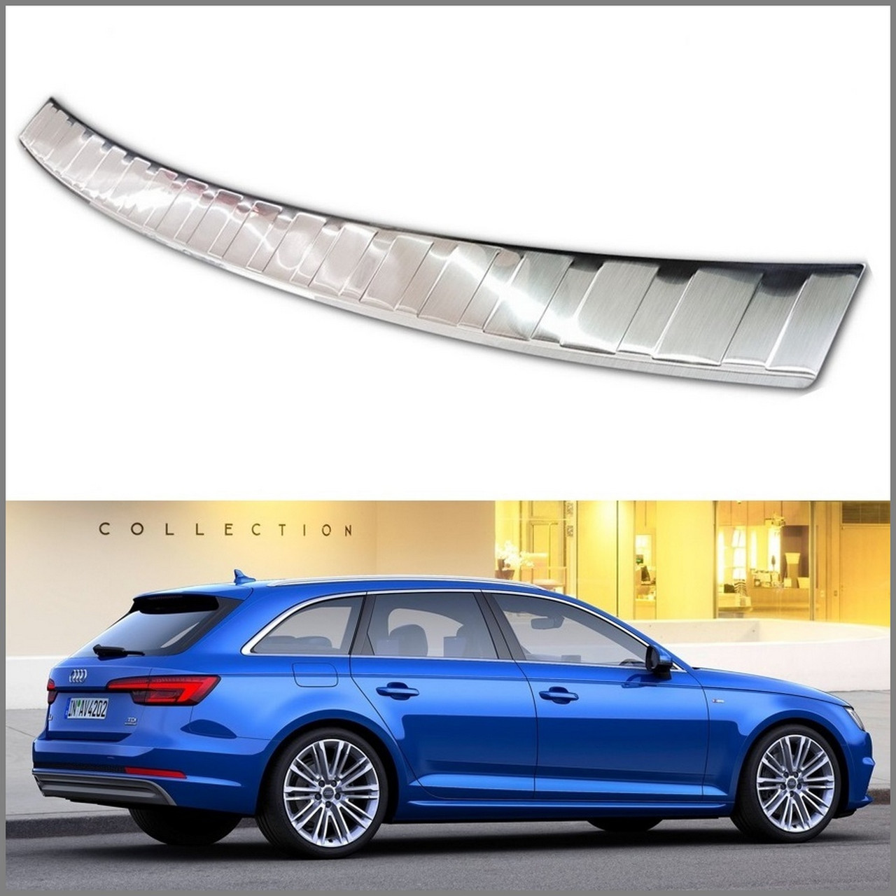 Захисна накладка на задній бампер для Audi A4 B9 Avant 2015-2019, FL 2019+