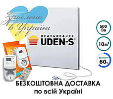 Металокерамічний обігрівач з терморегулятором UDEN 500К | 500 Вт | до 10 м2 | Інфрачервоний | Гарантія 60 міс