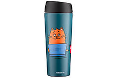 Термочашка Ardesto Coffee Time Red Cat — 450 мл, нержавіюча сталь, синій
