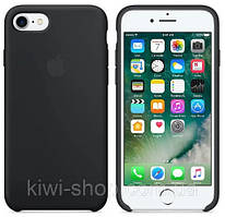 Чохол Silicone Case для iPhone 7 чорний BLACK (18 колір), чохол протиударний на айфон 7 з мікрофіброю