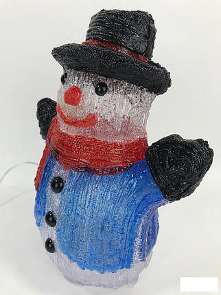 Світний декор "Сніговик у чорному капелюсі" декор на Новий рік, фото 2