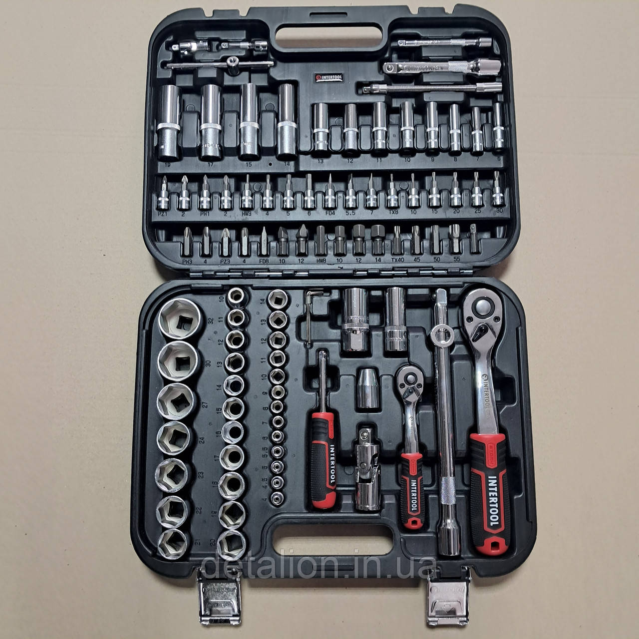 Набір інструментів 94 од. STORM, 1/2", 1/4", Сr-V INTERTOOL ET-8094, фото 1