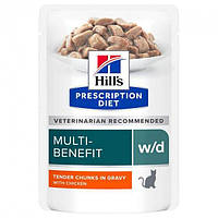 Влажный корм для кошек Hills Prescription Diet w/d при сахарном диабете и для контроля веса с курицей 85 г.
