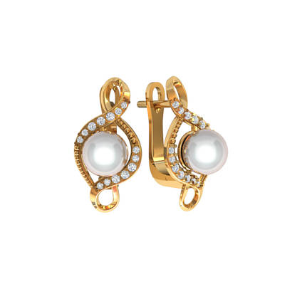 Сережки Візерунки Вузькі З Перли