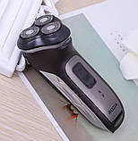 Чоловіча електробритва для бороди ROZIA HT-902 роторна акумуляторна електро бритва для чоловіків, фото 4