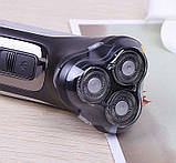 Чоловіча електробритва для бороди ROZIA HT-902 роторна акумуляторна електро бритва для чоловіків, фото 5