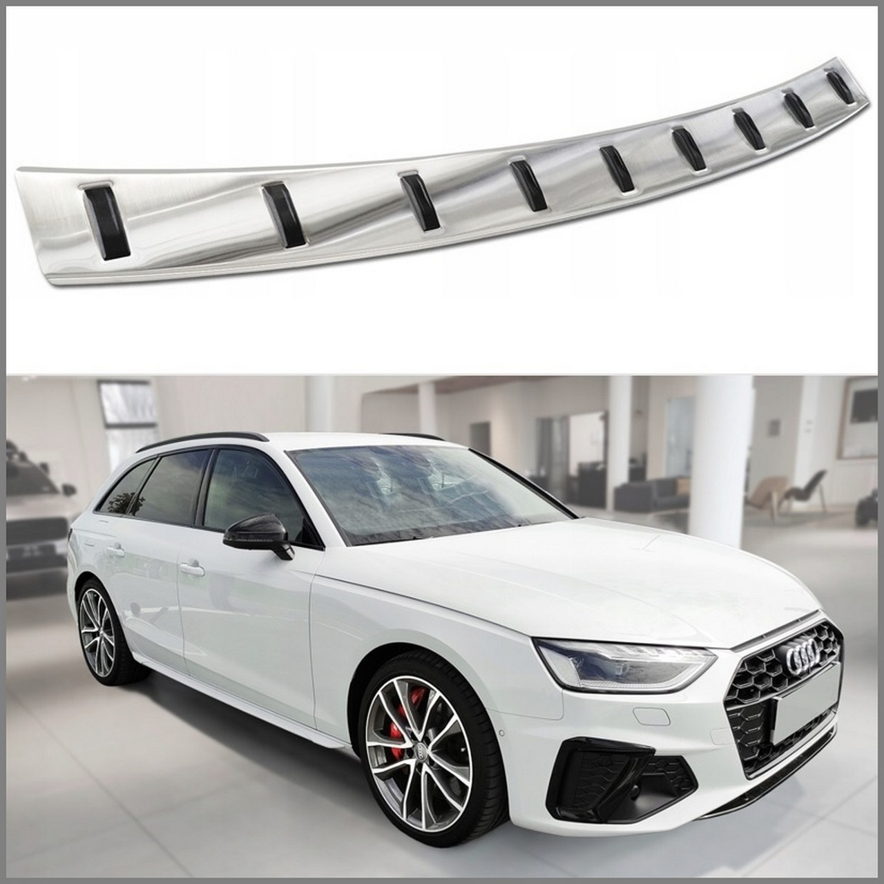 Захисна накладка на задній бампер для Audi A4 B9 Avant 2015-2019, FL 2019+