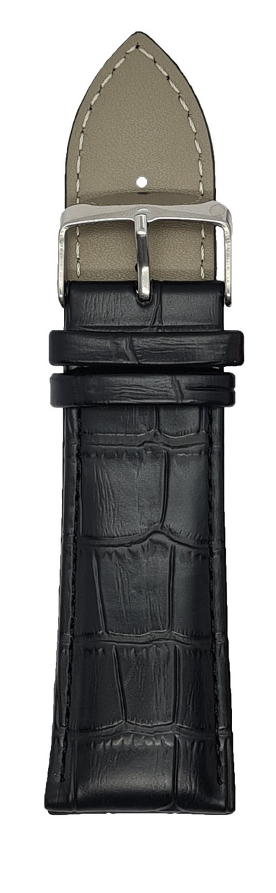 Ремінець для годинника шкіряний 28мм (Чорний)