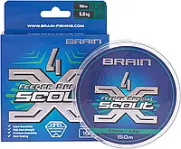 Шнур Brain Scout 4X 150m (camo green) 0.100mm 5.8kg