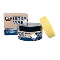 Восковая паста для полировки авто с губкой K2 Ultra Wax 250 гр.