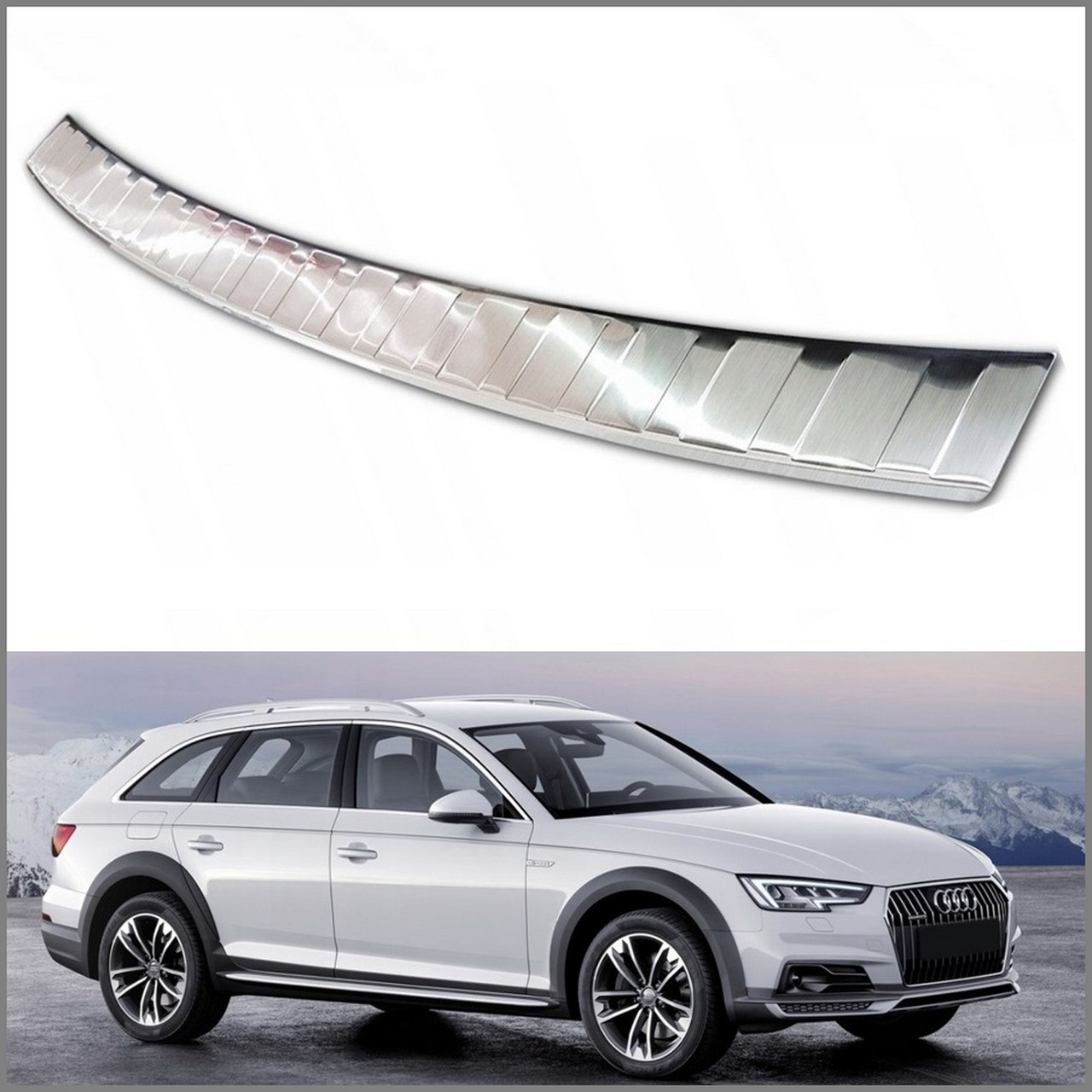 Захисна накладка на задній бампер для Audi A4 B9 Allroad 2015-2019, FL 2019+
