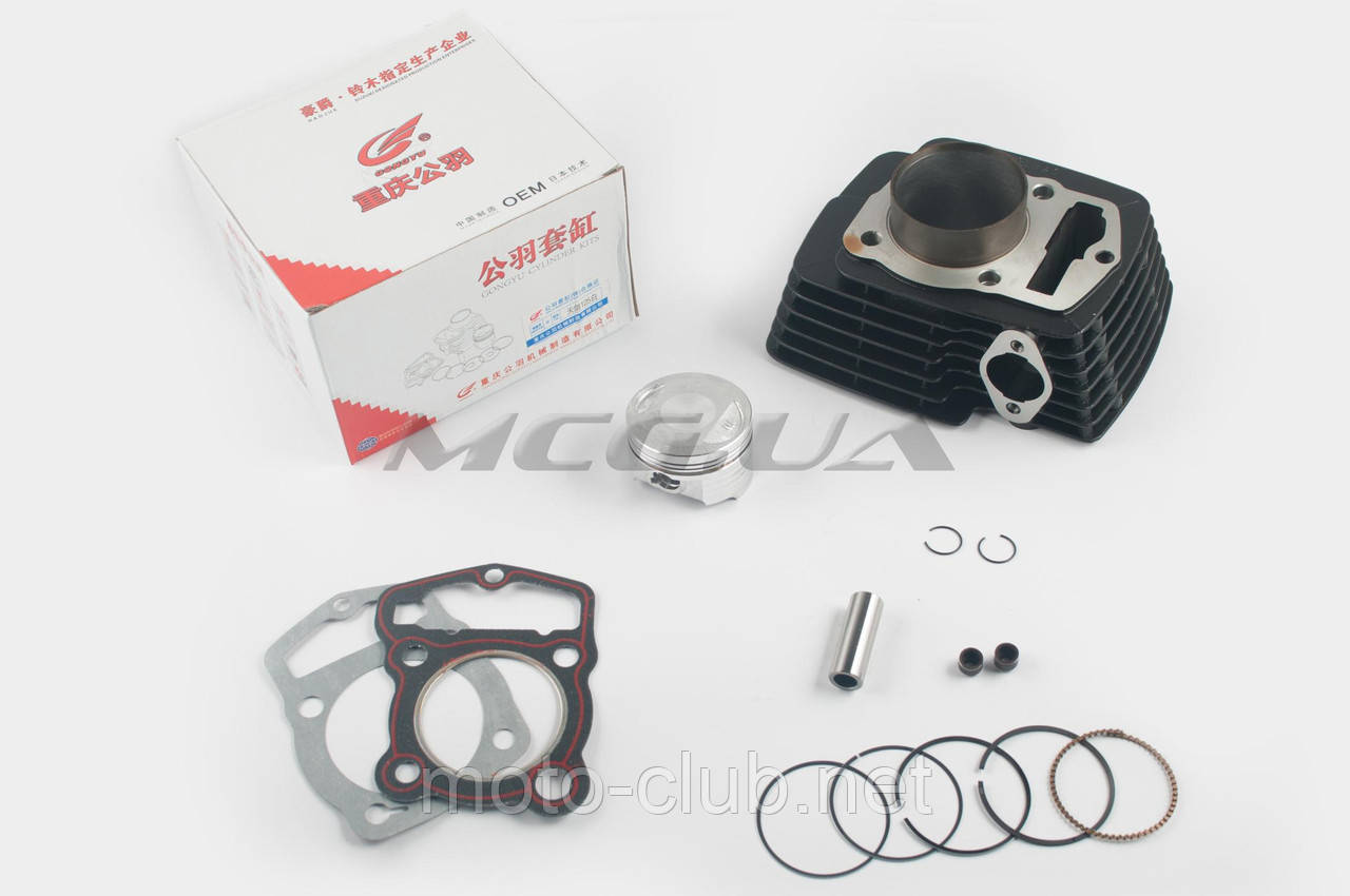 Поршнева (ЦПГ) на мотоцикл із двигуном 4T CB133 (Ø58.5, p-14, h-70) "GONGYU" (чорна), фото 1