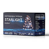 Гірлянда вулична STARLIGHT лінійна синій 100LED IP44 чорний 5 м, фото 7