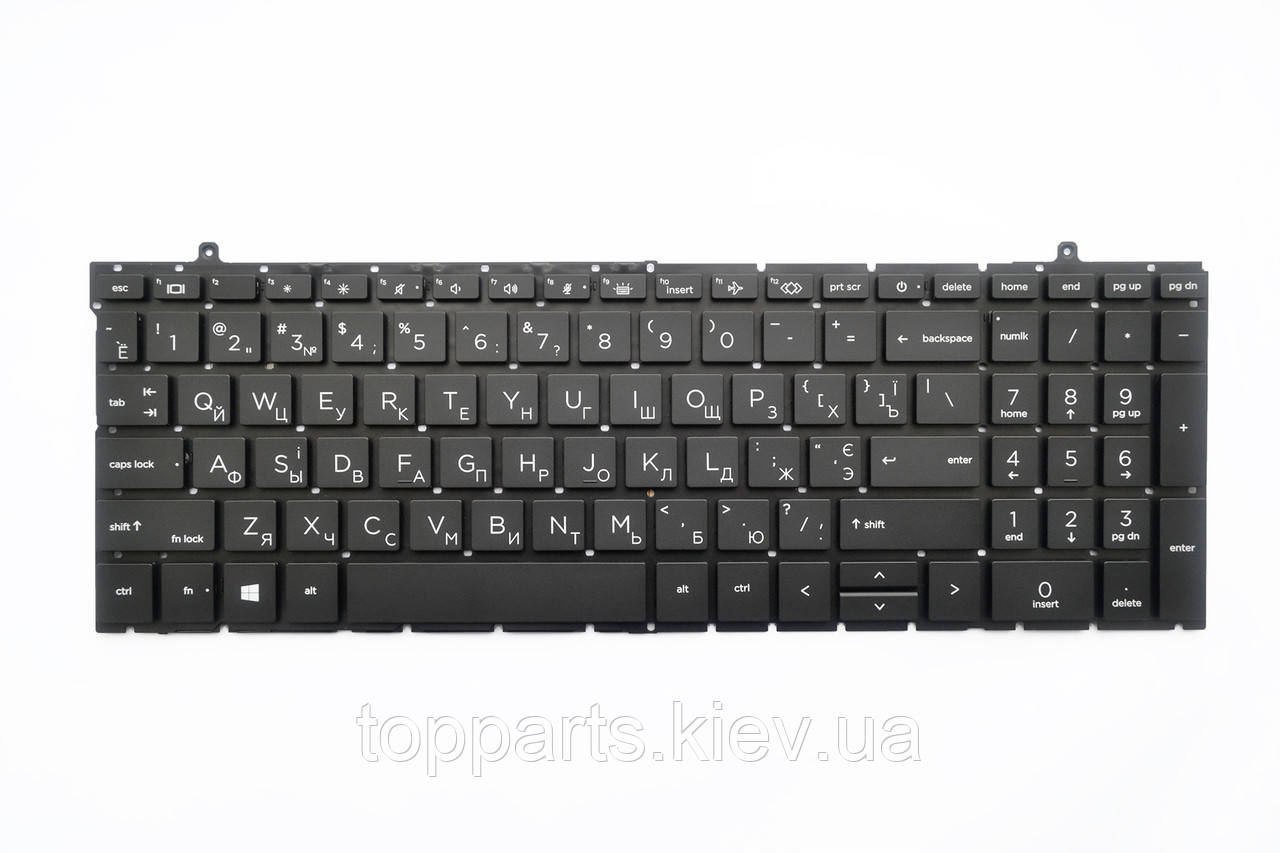 Клавіатура для ноутбуків HP ProBook 450 G9, 455 G9 чорна без рамки з підсвіткою UA/US/RU