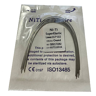 Дуги NI-TI Super Elastic, квадратні, 17*22, ВЕРХ, уп.10шт Ovoid