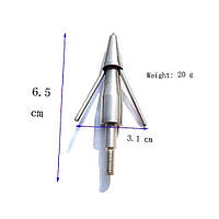Рыболовный наконечник гарпуна №3 с двумя фиксированными стопорами 20.76 гр Bowfishing Подводная охота