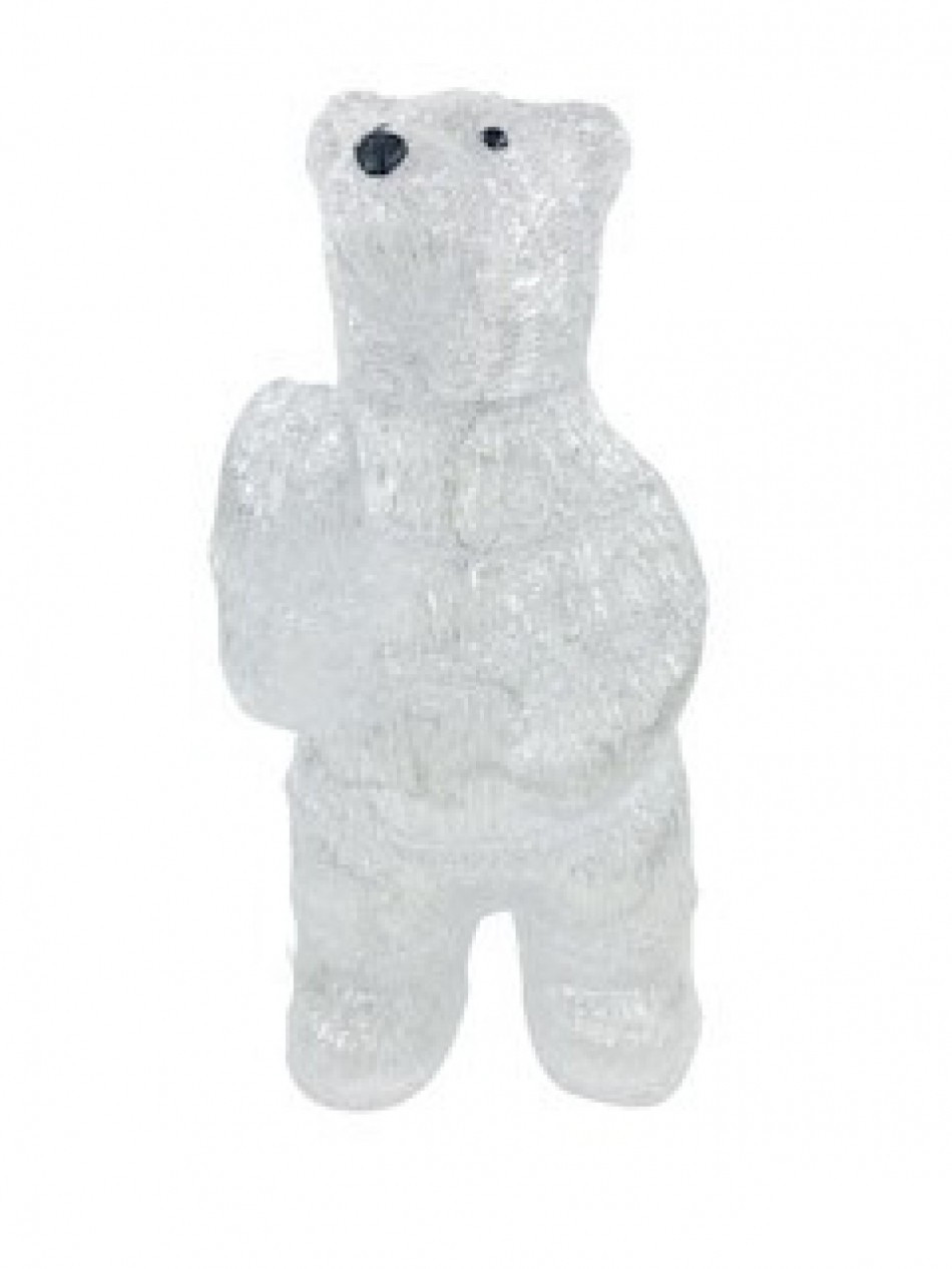 Світний декор ведмедик "Білий ведмідь" декор на Новий рік і Різдво